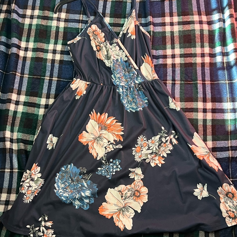 Floral Navy Dress by Unknown Brand